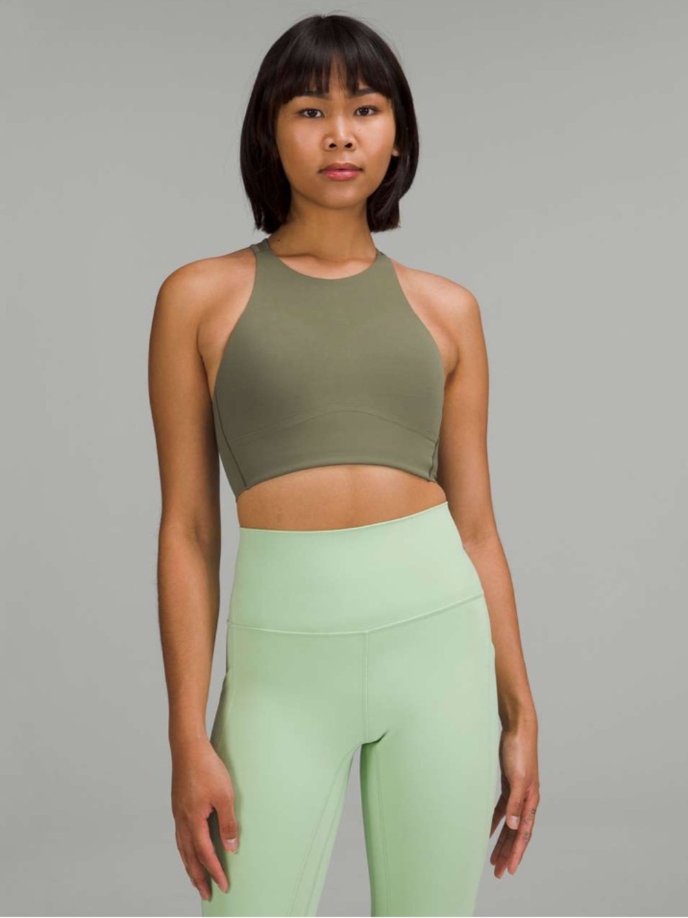 lululemon Like a Cloud High-Neck Longline Bra in Medium Olive